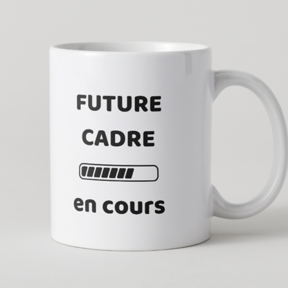 Mug cadeau travail avec texte Futur Cadre en cours et design barre de chargement.